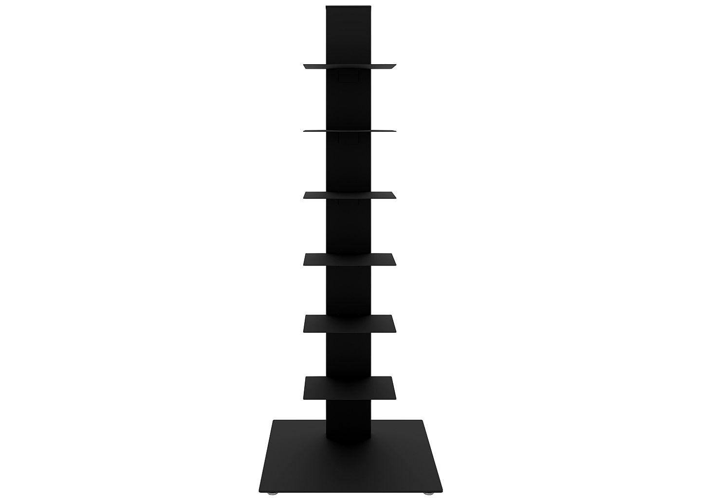 Euro Style Sapiens 13 3/4" Wide Anthracite Metal 6-Shelf Bookcase Tower